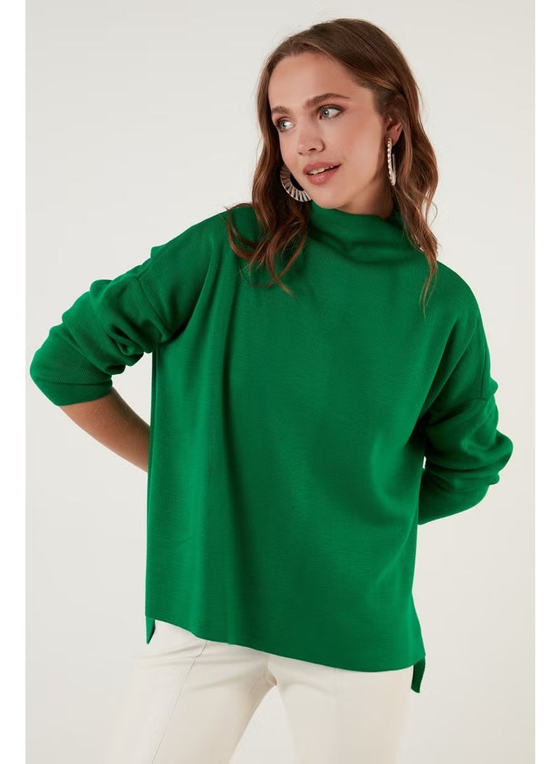Lela Long Back Cotton High Collar Sweater Women's Sweater 4615002 - Image 1
